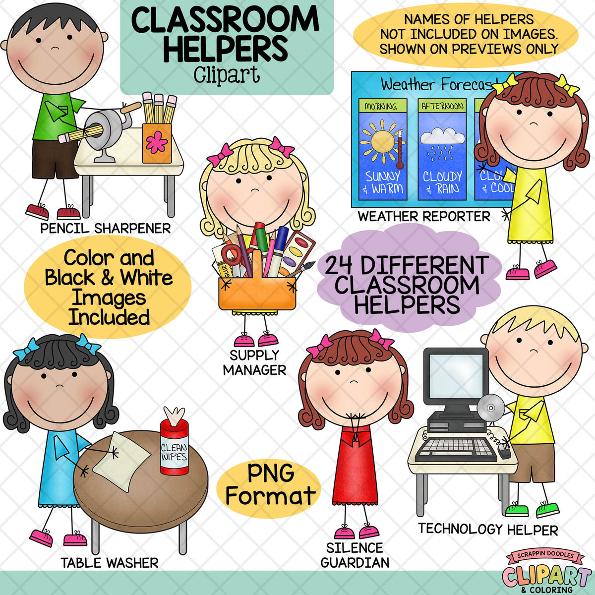 Classroom Helpers ClipArt – Kids Doing Classroom Jobs