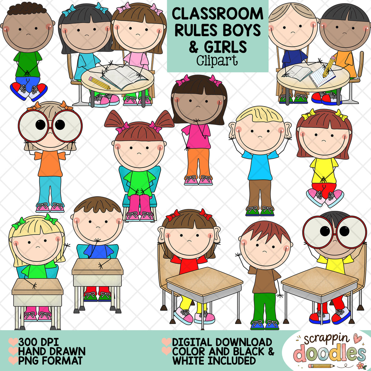 Classroom Rules ClipArt – Kids Following School Rules