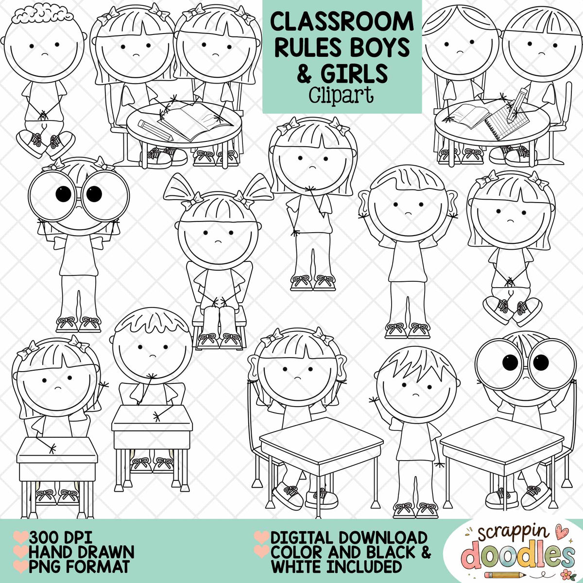 Classroom Rules ClipArt – Kids Following School Rules