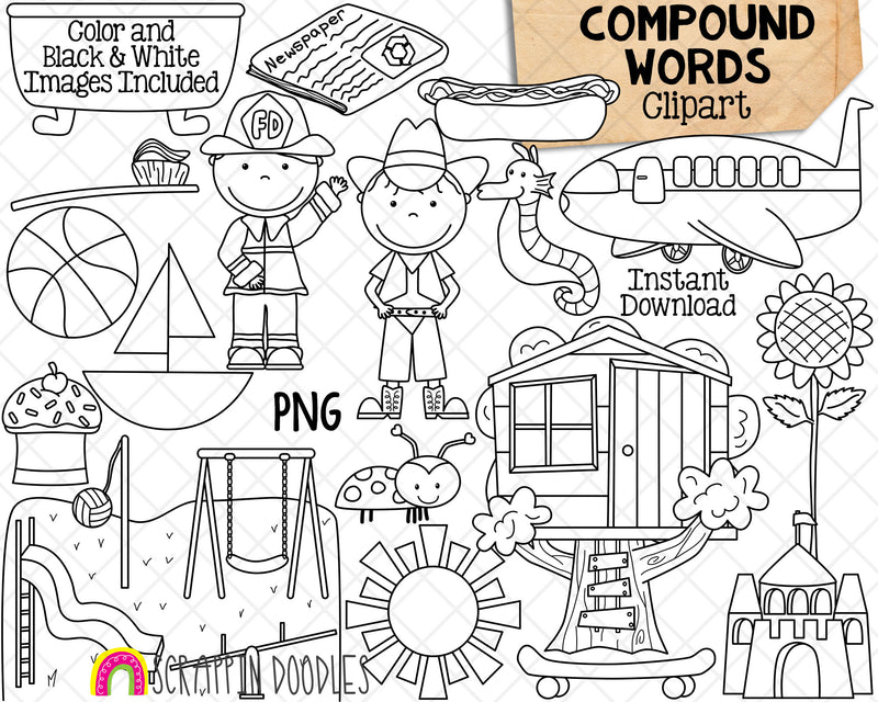 Compound Words ClipArt - Commercial Use PNG Sublimation