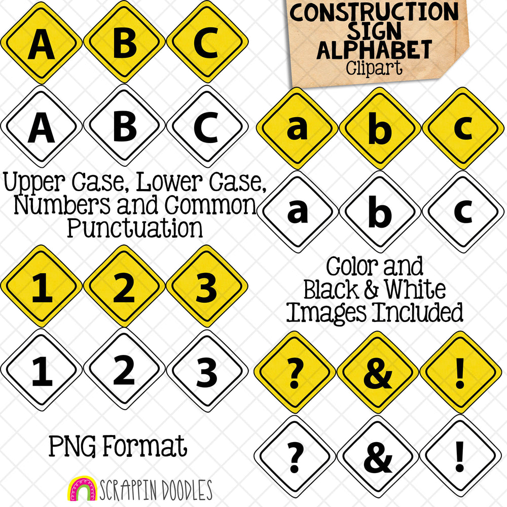 Factory Sign Abc Construction Sign Alphabet ClipArt - Numbers - PNG Graphics - Punctuat ...