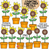 Autumn Counting ClipArt Bundle - Sunflowers - Acorns - Apples - Pumpkins - Crows - Leaves - Seasonal Math Graphics
