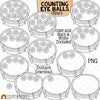 Counting Eyeballs ClipArt - Halloween Eyeball Counting - Seasonal Math Graphics - Commercial Use PNG