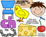 Beginning Digraph Clip Art - Words Beginning With CH - Commercial Use PNG Sublimation