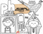 Beginning Digraph Clip Art - Words Beginning With PH - Commercial Use PNG Sublimation