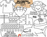 Beginning Digraph Clip Art - Words Beginning With SH - Commercial Use PNG Sublimation