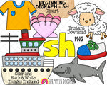 Beginning & Ending Digraph Clip Art Bundle