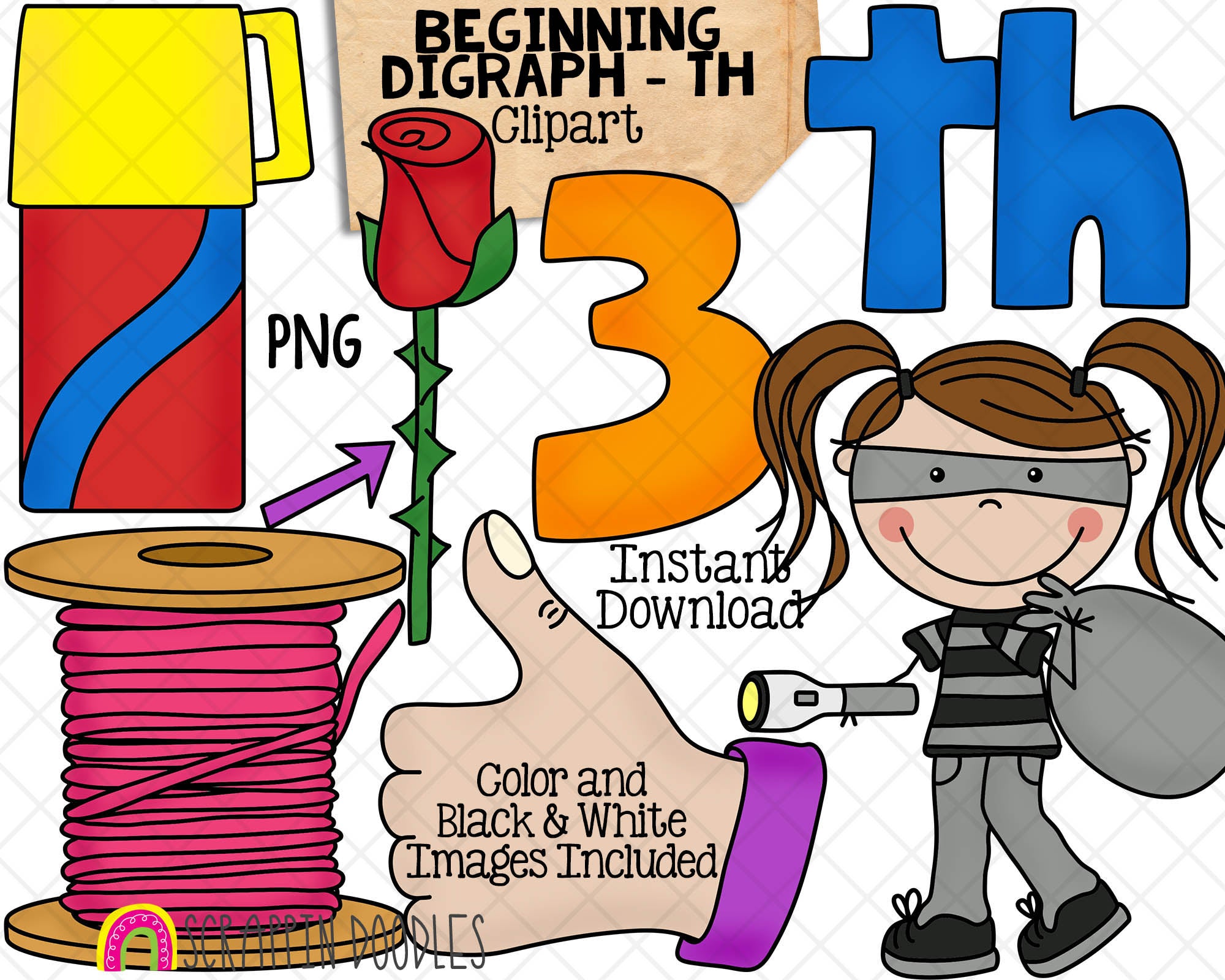 T Digraph QU DIGRAPH CLIPART PHONICS BEGINNING DIGRAPH WORDS CLIP ART SET ...
