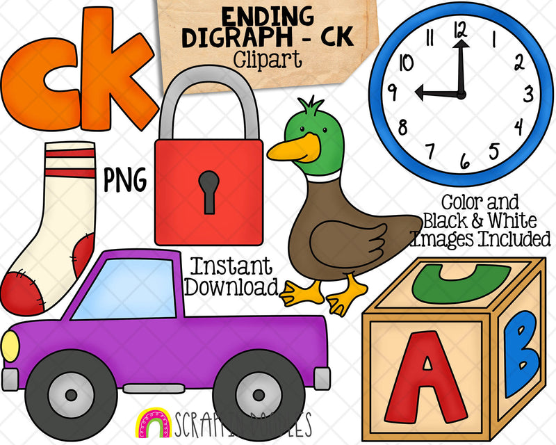 Beginning & Ending Digraph Clip Art Bundle