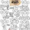 Easter Monkey Clip Art - Jungle Animals - Monkeys with Easter Eggs - Commercial Use PNG Sublimation