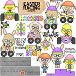 Easter Racing ClipArt - Car Racing - Bunny in Race Car - Motor Sports - Easter Chick - Sheep - Jelly Bean Car - Easter Egg Car - CU PNG
