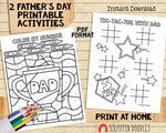 Father's Day Coloring and Activity Book - Kids Coloring Pages - Printable PDF Cards