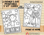 Father's Day Coloring and Activity Book - Kids Coloring Pages - Printable PDF Cards