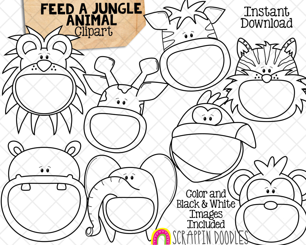 Feed A Jungle Animal Clip Art - Commercial Use PNG