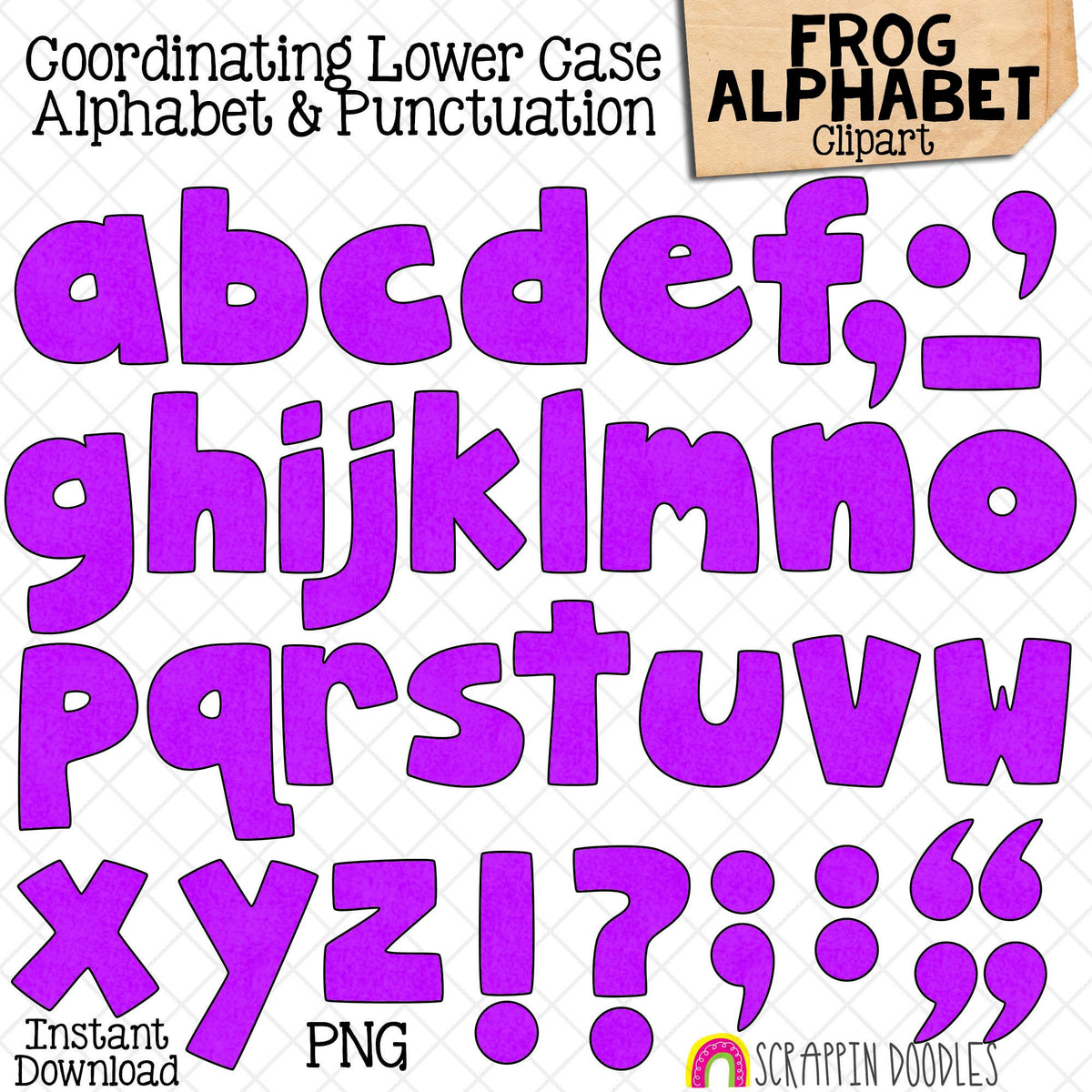Frog Alphabet Clip Art - Holding Letters Clipart - Spring Titles - Seasonal Headers - Commercial Use PNG Sublimation
