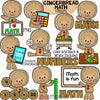 Gingerbread Math Clip Art - Ginger Bread School - Cute Christmas Cookie Clipart - Math Class Cookies - Commercial Use PNG Sublimation