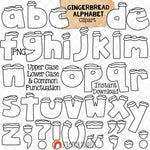 Gingerbread Alphabet ClipArt - Ginger Bread Cookie Letters Clip Art - Punctuation