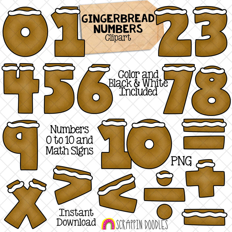 Gingerbread Numbers ClipArt - Ginger Bread Cookie Numbers Clip Art - M ...