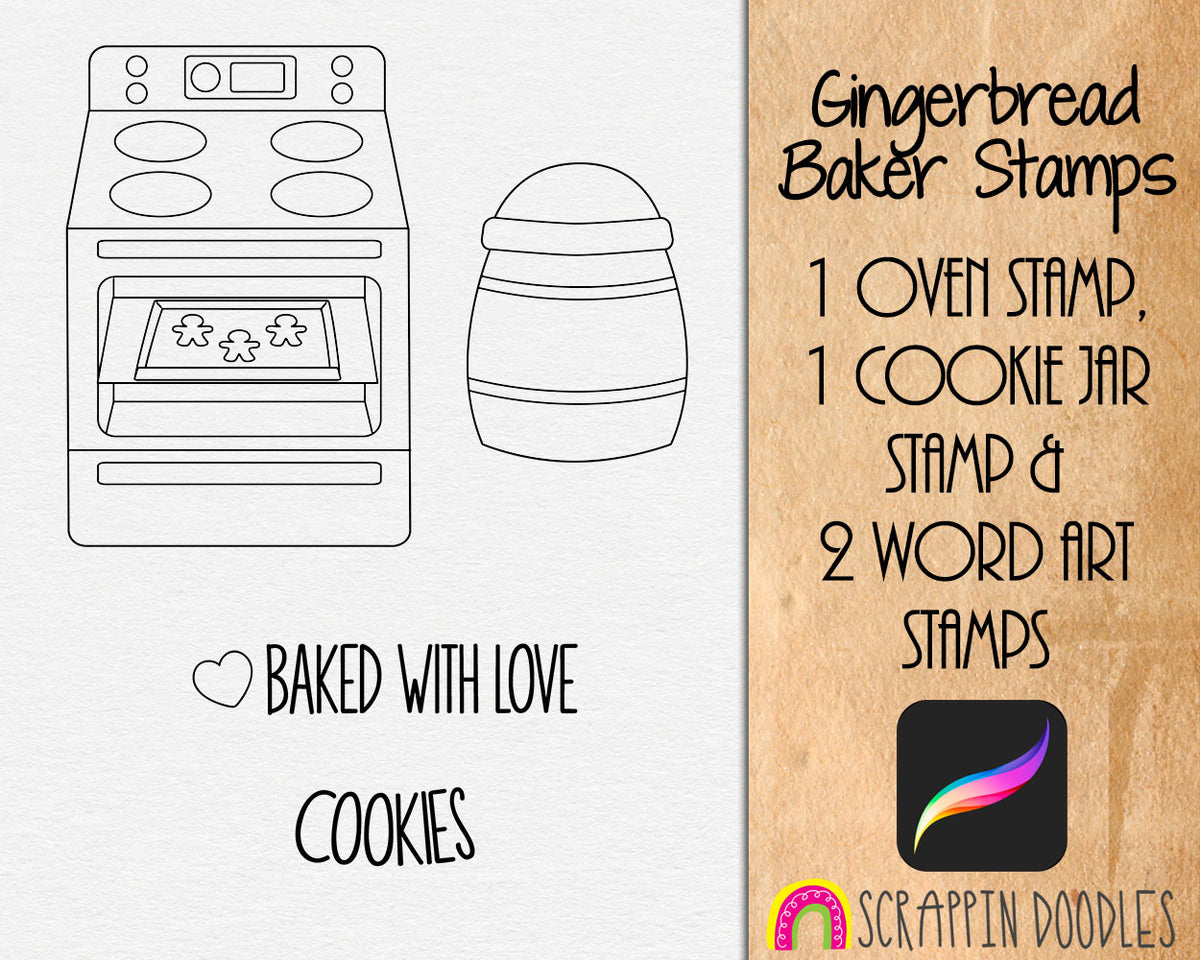 Gingerbread Baker Procreate Stamps and Bonus Brushes