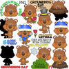 Groundhog Day Clip Art - Punxsutawney Phil Clipart - Ground Hog Shadow Graphics - Commercial Use PNG Sublimation
