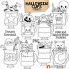 Halloween Cups ClipArt - Spooky Coffee Cups - Halloween Candy -Ghost - Black Cat - Skeleton