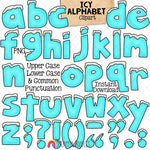 Icy Alphabet ClipArt - Snowy Ice Letters Clip Art - Numbers - Punctuation - PNG Graphics - Math Signs - Instant Download Sublimation Graphics