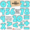 Icy Alphabet ClipArt - Snowy Ice Letters Clip Art - Numbers - Punctuation - PNG Graphics - Math Signs - Instant Download Sublimation Graphics
