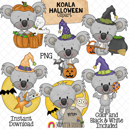 Koala ClipArt - Halloween Koala Bears Graphics - Commercial Use PNG