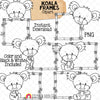 Koala ClipArt - Bamboo Frame Koala Bears Graphics - Commercial Use PNG