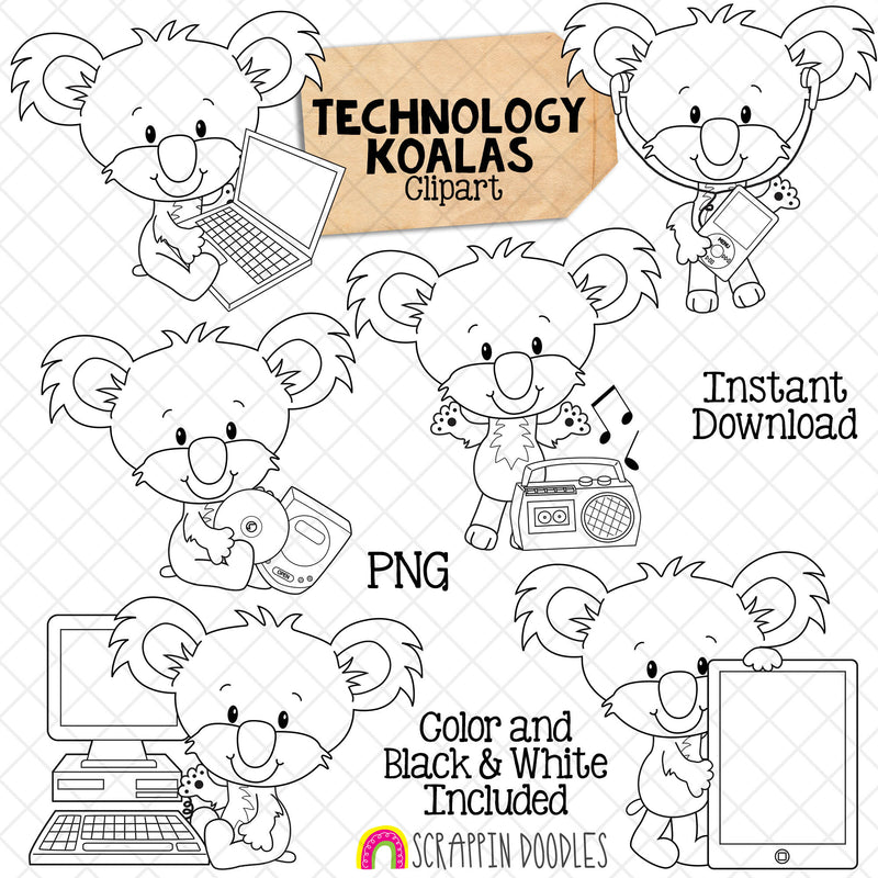 Koala ClipArt Bundle - Koala Bears Graphics - Commercial Use PNG