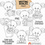 Koala ClipArt - School Writing Koala Bears Graphics - Commercial Use PNG