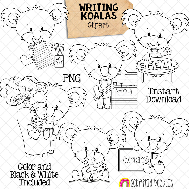 Koala ClipArt Bundle - Koala Bears Graphics - Commercial Use PNG