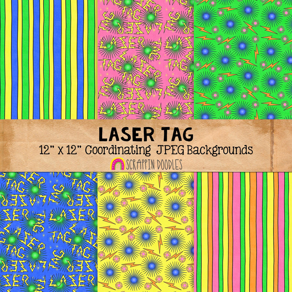 Laser Tag Clipart - Kids Playing Lazer Tag - Stick Figure Kids - Girls and Boys - Commercial Use PNG - Susie and Tommy