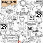 Leap Year Clip Art - Leap Day Kids Clipart - February 29th PNG - Commercial Use PNG Sublimation