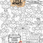 Monkey Clip Art - Cute Little Baby Monkeys - Jungle Animals