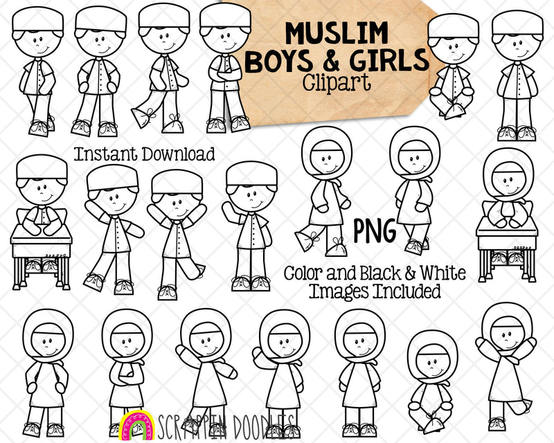 Multicultural Kids Clip Art Bundle