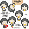 Penguin ClipArt - Winter Baby Penguin - Penguins Posing - Standing - Sitting - Hugging - Happy - Commercial Use PNG
