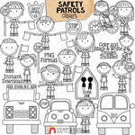 Safety Patrols ClipArt - School Patrol - Crossing Guard - Traffic Control - Orange Flag - Commercial Use PNG