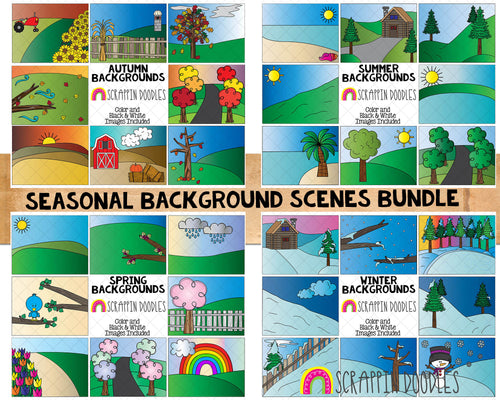 Seasonal Background Scenes  Bundle - Letter Size