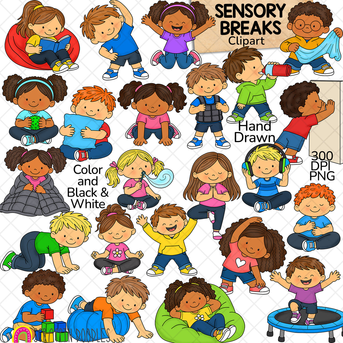 Sensory Breaks Clip Art for Kids | Calming & Movement Activities