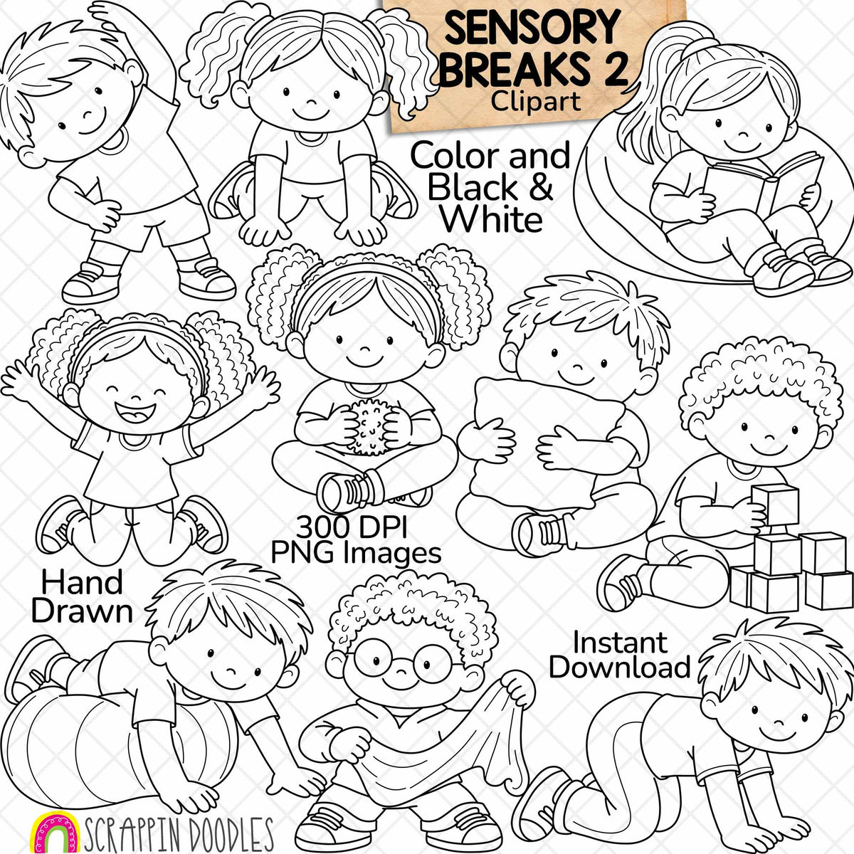 Sensory Breaks Clip Art for Kids | Calming & Movement Activities