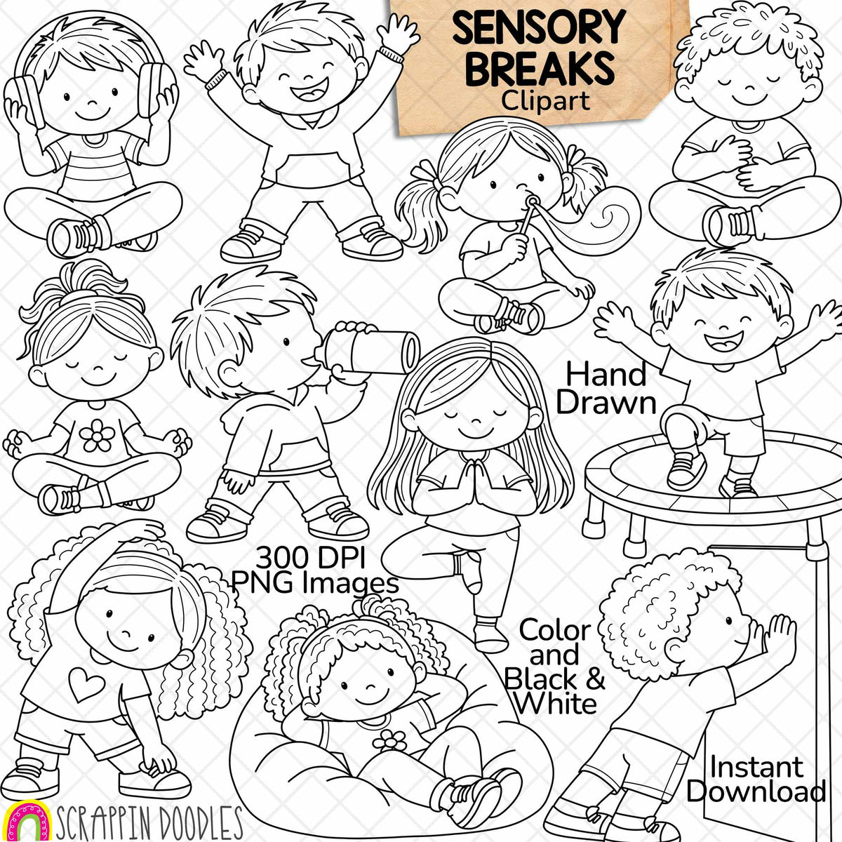 Sensory Breaks Clip Art for Kids | Calming & Movement Activities
