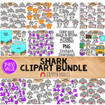 Shark Clip Art Bundle - Grey Shark Clipart - Baby Shark