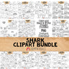 Shark Clip Art Bundle - Grey Shark Clipart - Baby Shark