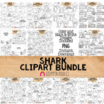 Shark Clip Art Bundle - Grey Shark Clipart - Baby Shark