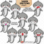 Shark Clip Art Bundle - Grey Shark Clipart - Baby Shark