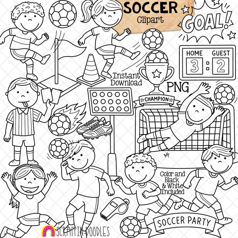 Soccer ClipArt - Football - Sports - Players - Referee - Trophy - Ball - CU PNG Sublimation