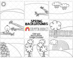 Spring Background Scenes  - Seasonal Back Grounds - Letter Size - CU