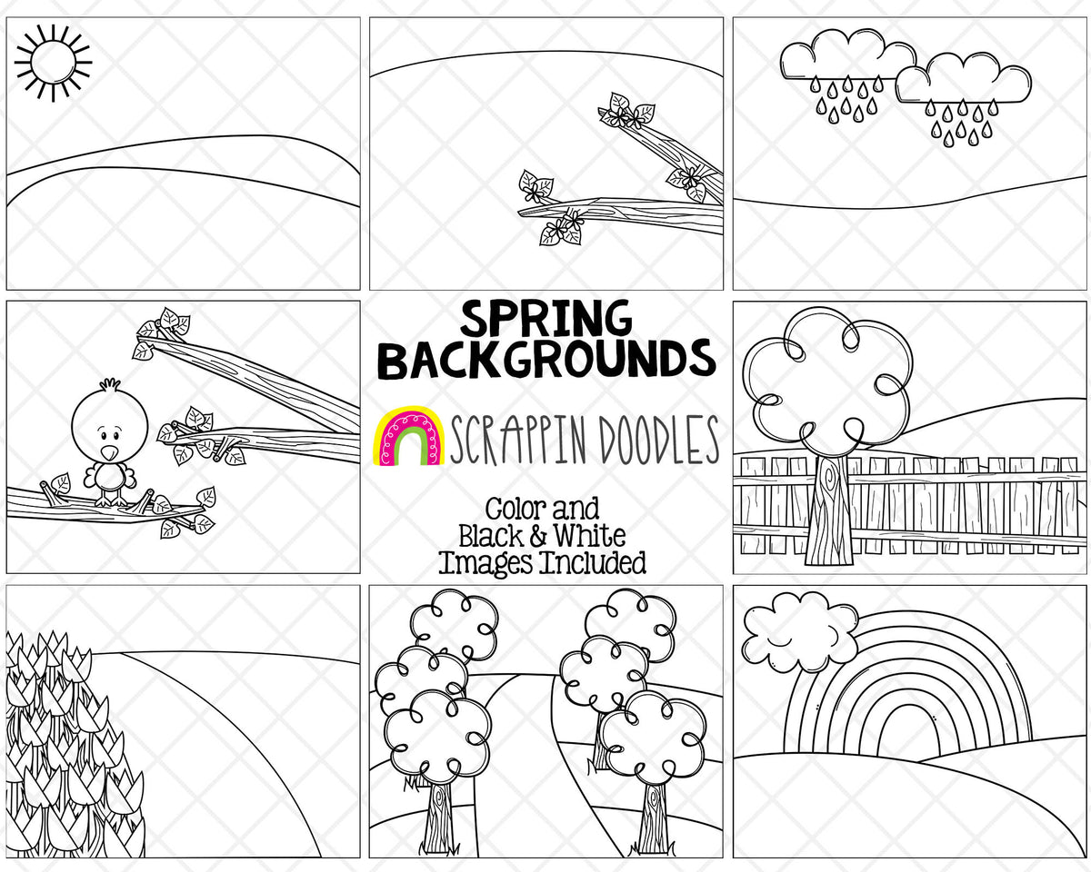 Seasonal Background Scenes  Bundle - 11" x 8 1/2" Letter Size
