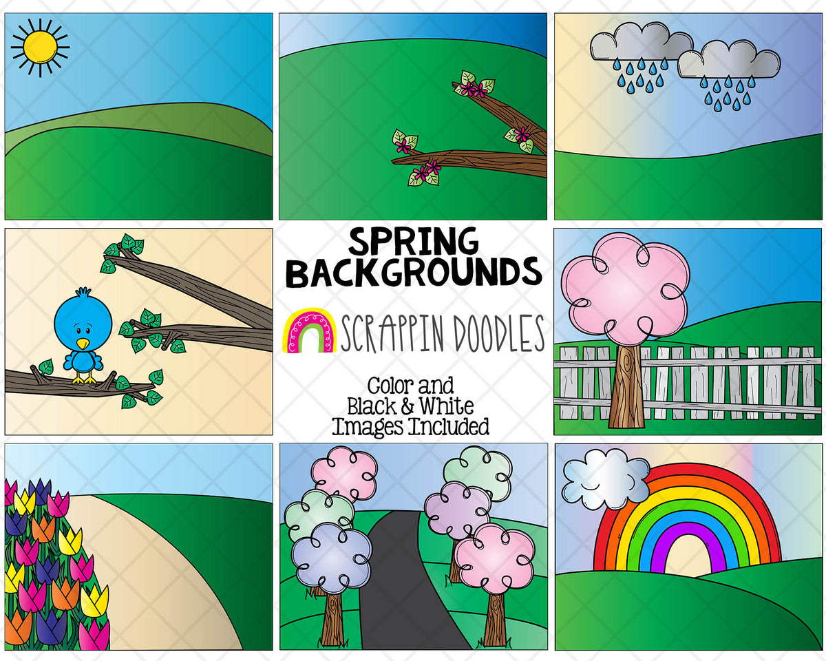 Seasonal Background Scenes  Bundle - 11" x 8 1/2" Letter Size